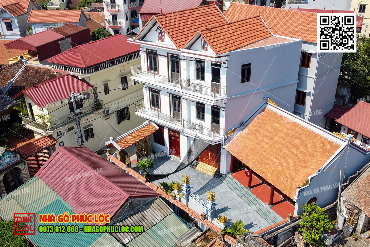 Nhà gỗ 3 gian và nhà ngang cao tầng
